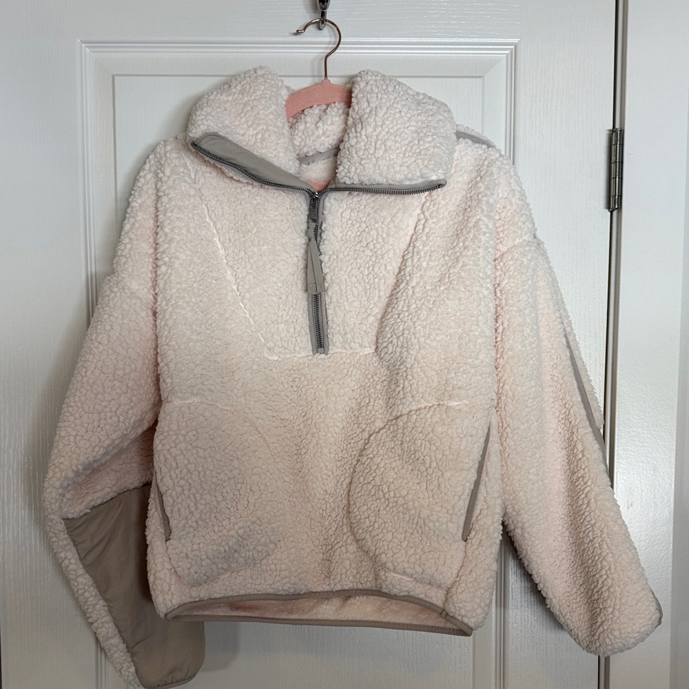 Abercrombie & Fitch Cream Sherpa Hoodie